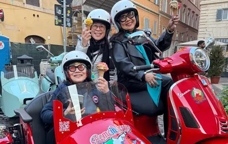 Rome 3 hours Vespa Sidecar Private Tour with Gelato