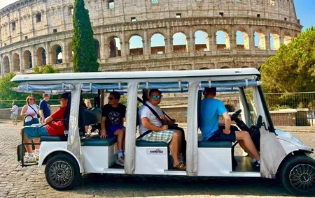 Rome Private Golf Cart Tour and Exclusive Food and Wine Tasting
