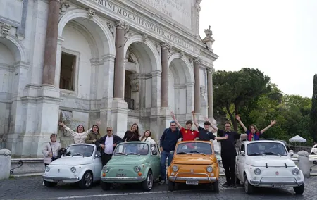 Roma Photography service with Fiat 500 Vintage Car