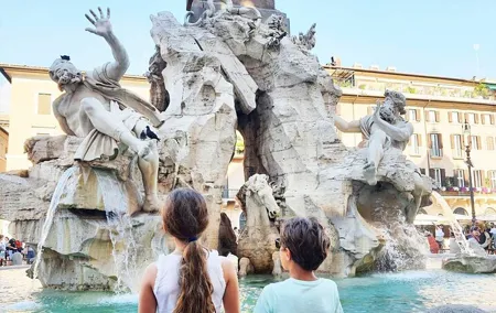 Fountains & Squares of Rome Tour for Kids with Pantheon Trevi Navona & Gelato