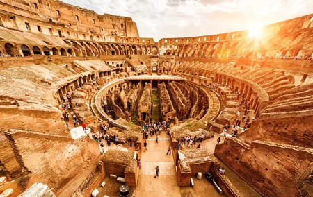 Colosseum with Arena and Panoramic Open Bus