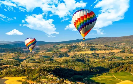 Hot Air Balloon ride in Tuscany countryside from Chianti