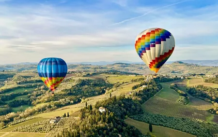 Private Hot Air Balloon ride in Tuscany countryside from Chianti