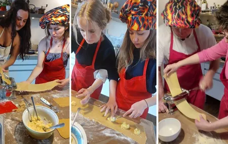 Intimate and authentic Pasta Lesson & Chianti wine. Free parking