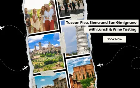 Siena San Gimignano and Pisa Tour with Tuscan Lunch and Wine