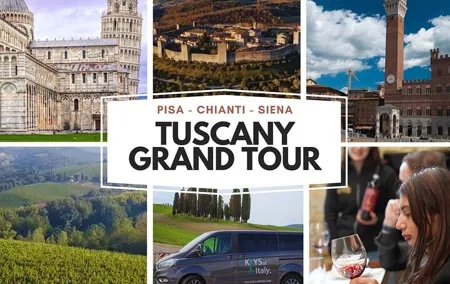 Tuscany Grand Tour from Florence: Pisa,Chianti Wine Tasting,Siena