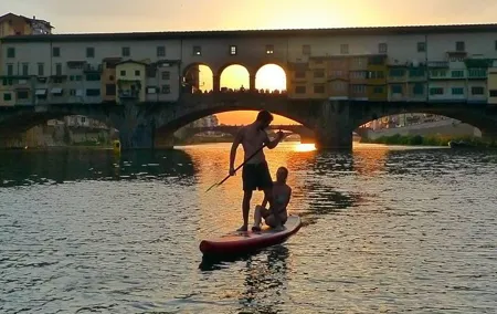 SUP at Ponte Vecchio with a Floating Drink - Florence Paddleboarding