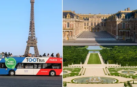 Paris Tootbus Hop-On Hop-Off Tour and Versailles Palace Entrance