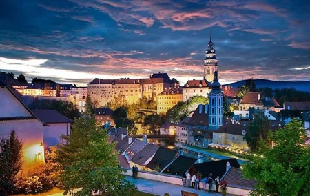 Private transfer in a Sanitized Car Prague to Vienna with 2h stop Cesky Krumlov
