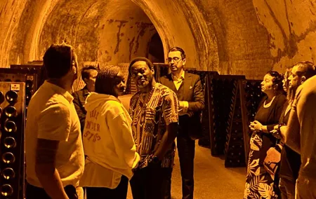 Champagne Lunch at Ruinart & Guided Cellars visit from Paris