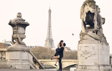 Eiffel Tower Surprise Proposal Engagement