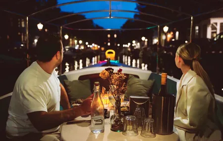 Romantic Private Dinner Cruise Amsterdam with 3 Courses and Wine