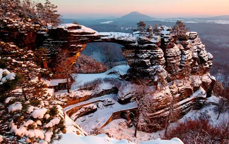 Pravcicka Gate & Bastei Bridge Winter National Park Tour from Prague
