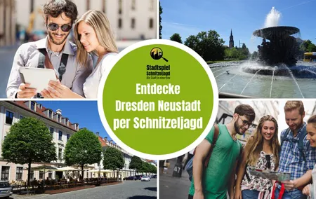 City game scavenger hunt Dresden Neustadt - independent city tour