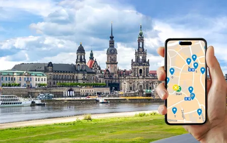 Self-guided scavenger hunt and city game in Dresden