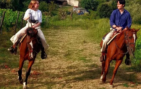 Horseback riding in the Tuscan countryside from Florence