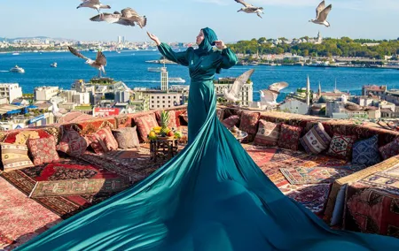 Private Flying Dress Rooftop Photoshoot in Istanbul