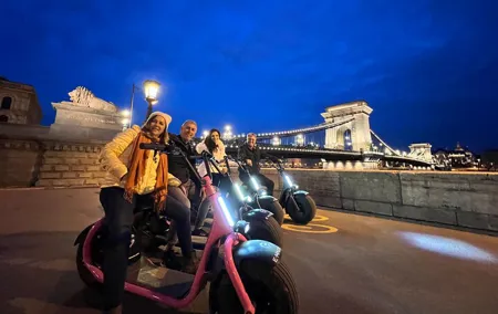 Small-Group Night Tour in Budapest on MonsteRoller e-Scooters