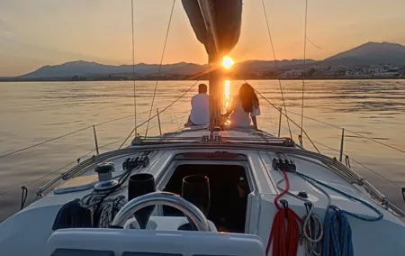 Sunset on Private Sailing boat Puerto Banus Marbella (10 pax)
