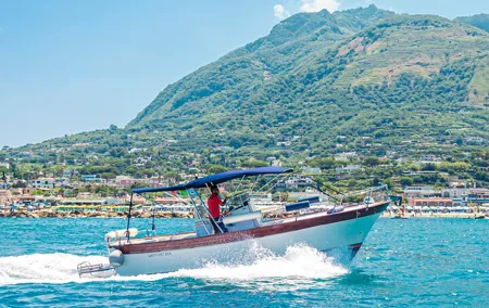 Ischia island private excursion on Gozzo Aprea Milano 8,3m