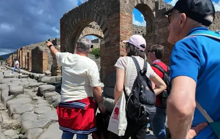 From Naples guided tour of Pompeii with Train Included