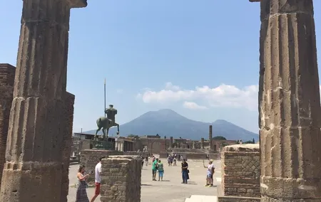 Pompeii and Mount vesuvius from Naples