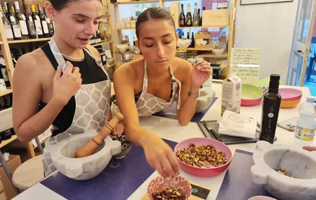 Genoa Walnut Sauce Experience with Mortar and Wine Tasting