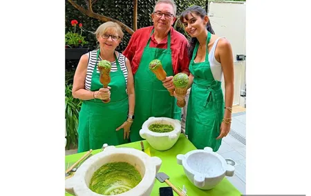 Pesto and walnut mortar sauce with World Champion and Ligurian Menu