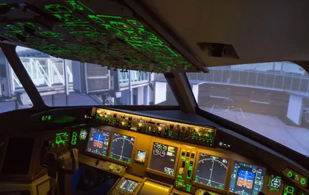 Boeing B777 flight simulator in Zurich