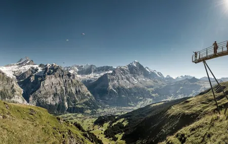 Grindelwald First top of Adventure and Interlaken from Geneva