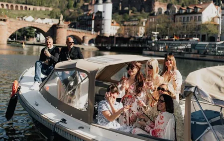 Boat trip Heidelberg Private boat with captain 1.5h to 12 guests