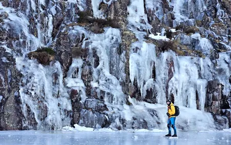 Nordic Ice Skating on a Frozen Lake in Stockholm
