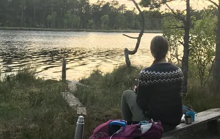 Midnight Sun and Campfire - National Park evening hike Stockholm