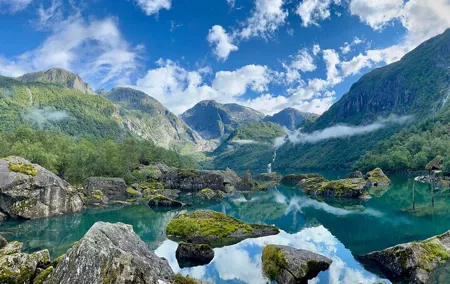 Idyllic Bondhus Glacier Lake and Rosendal - bus from Bergen