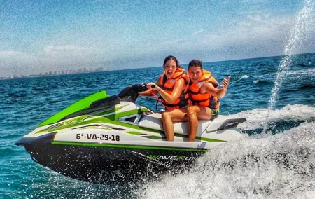 Valencia Jet ski rental and Beach Club entrance with pool