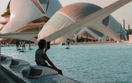 Futuristic Elegance Photoshoot Outside City of Arts and Sciences