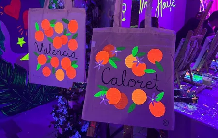 Art & Wine: Paint a Neon Tote Bag and Sip Wine