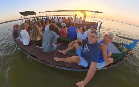 Excursion to the lagoon, sunset and boat ride.