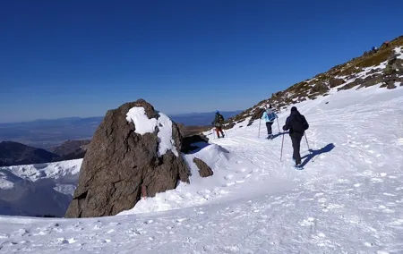 Hiking Snowshoeing in the Sierra Nevada Park, Granada
