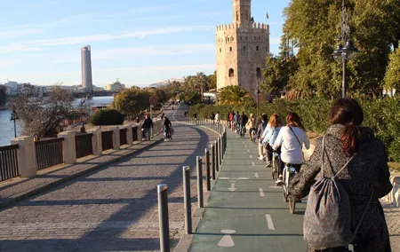 Seville Bike Tour Following the Guadalquivir River