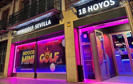 Indoor 18-Hole UV Glow Minigolf Adventure in the Heart of Seville