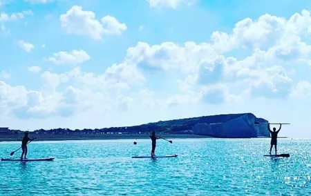 Paddle Boarding with Seven Sister View