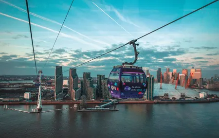 London: IFS Cable Car + Uber Boat One Way River Thames Cruise