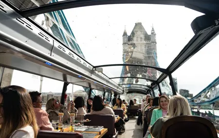 London Afternoon Tea Experience Aboard a Glass-Roofed Bus