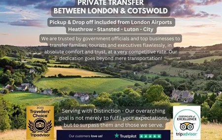 Private Transfer between London to Cotswold - Meet & Greet