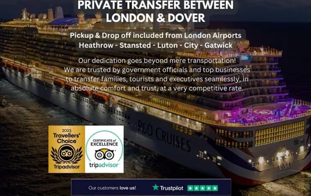 Private Transfer between London & Dover - Cruise Terminal / Hotel