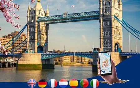 London centre: City Walk Audio Guide in 7 Languages on your Phone
