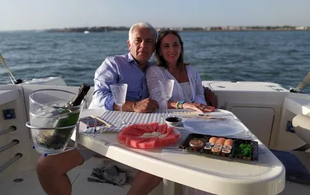 Romantic walk in the Bay of Cadiz