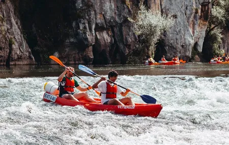 Guided kayaking on the Nalón river Oviedo