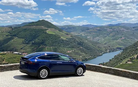 Douro Valley in a Tesla